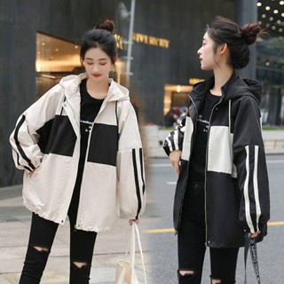 🌟Lovely愛出貨🌟小個子學生外套女2023年初秋上衣新款韓版百搭寬鬆連帽風衣潮ins