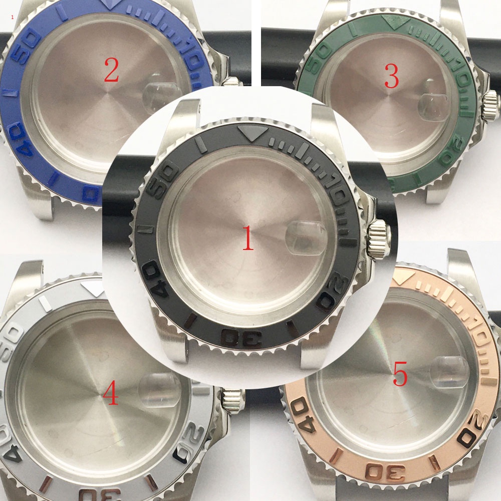 【新品速發】代用錶殼配件機械錶套裝黑綠水鬼潛水遊艇錶殼適用8215 8200 2813