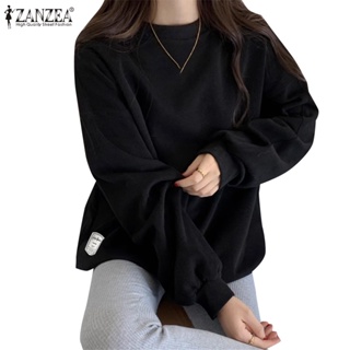 Zanzea 女士韓版時尚日常休閒純色寬鬆衛衣