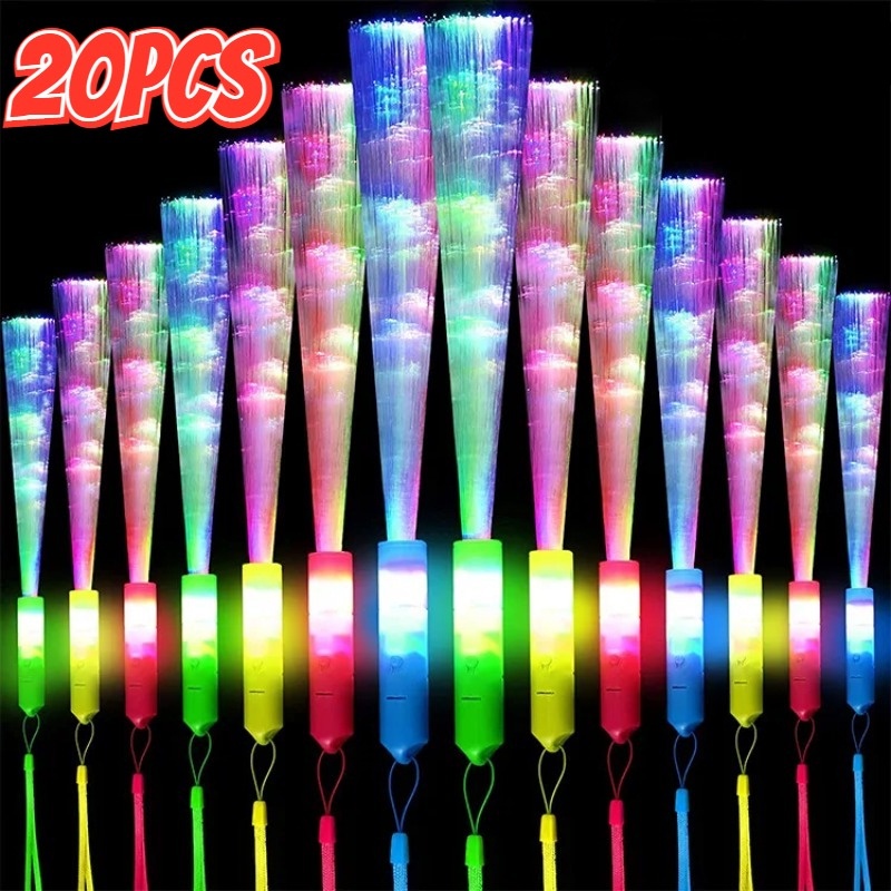 10/20 件 LED 發光光纖棒發光光纖棒 LED 閃爍纖維棒發光閃光棒霓虹燈派對禮物