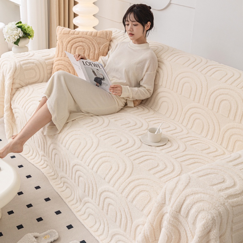 愛+| 沙發蓋布 高級感 可鋪可蓋巾 全包冬季毛絨 沙發毯 客廳 輕奢