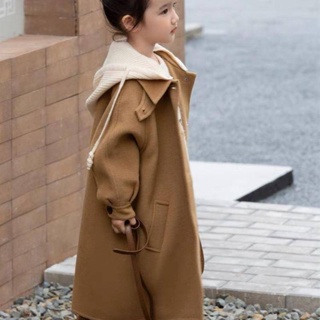 限時促銷韓版女童外套2023新款春秋冬呢子大衣韓版中長款呢子外套保暖風衣外套