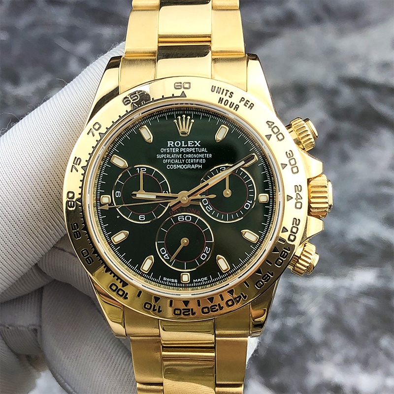 N厂 勞力士迪通拿系列116508綠面18K黃金男士手錶名錶綠迪