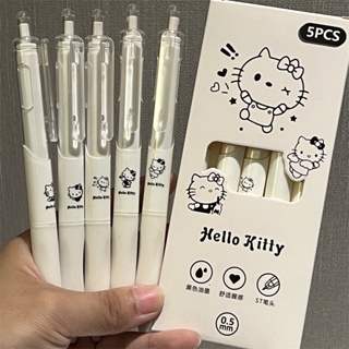 5 支裝可愛中性筆 Hello Kitty 高顏值 St Pen 黑色墨水筆文具