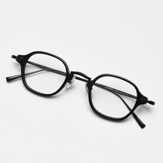 98045日系復古手工板材個性小框眼鏡框男女藝文平光鏡架B鈦腳