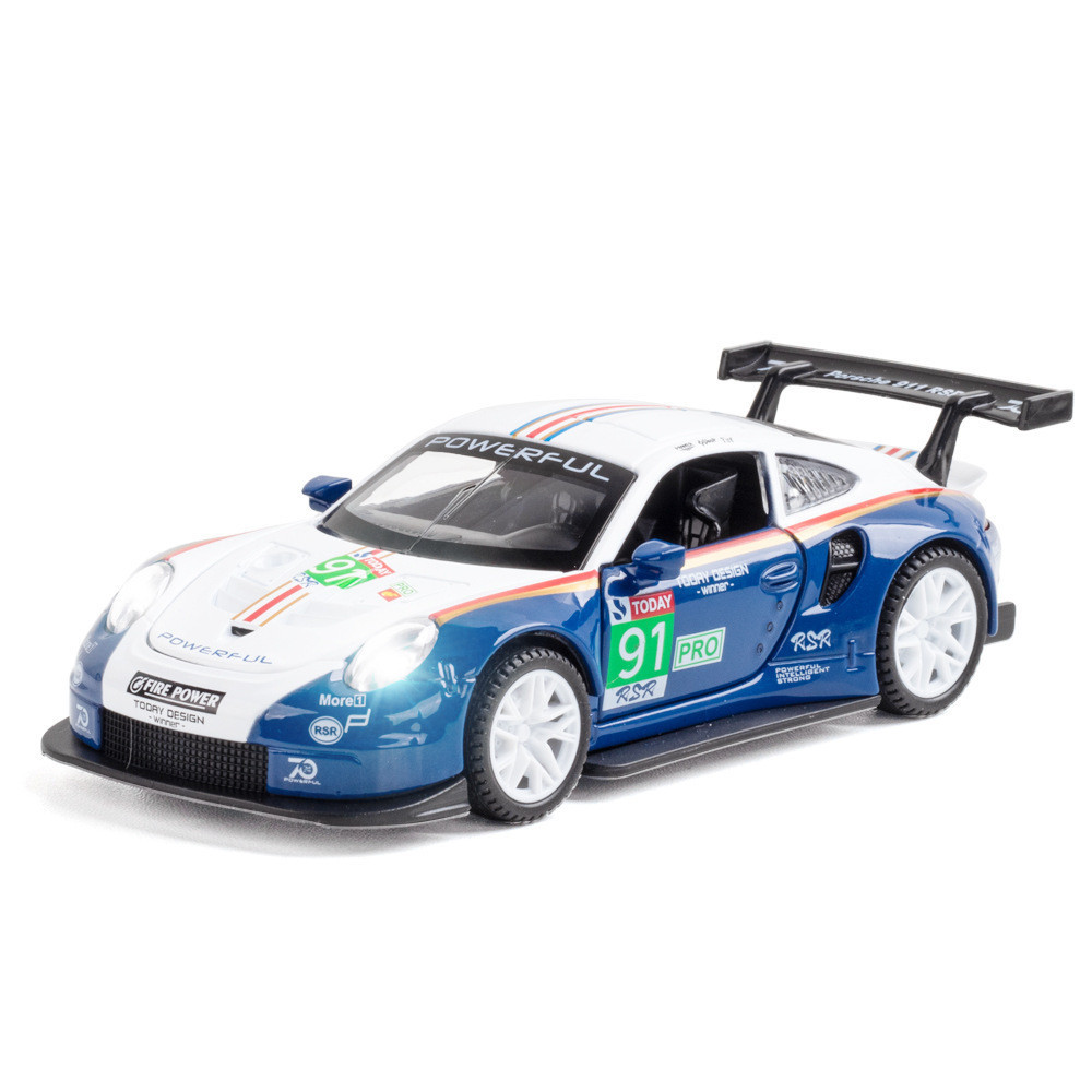 【現貨】車模型保時捷跑車1比32 911RSR合金跑車模型兒童玩具