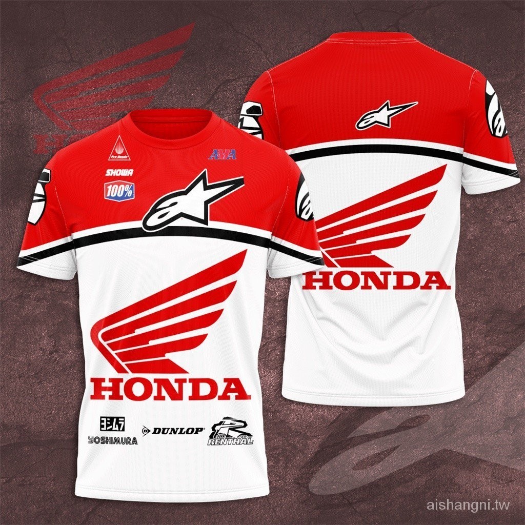 Motogp Racing TEAM HONDA HRC 3D 打印男士夏季 T 恤短袖休閒上衣 CQFD