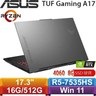 ASUS TUF Gaming A17 FA707NV-0022B7535HS 17.3吋筆電原價33999(再送筆電包