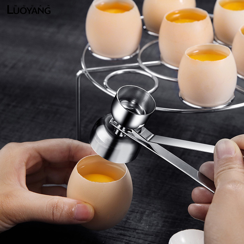 洛陽牡丹 304不鏽鋼雙頭開蛋器廚房用品雞蛋開殼器敲蛋神器糯米蛋開孔器