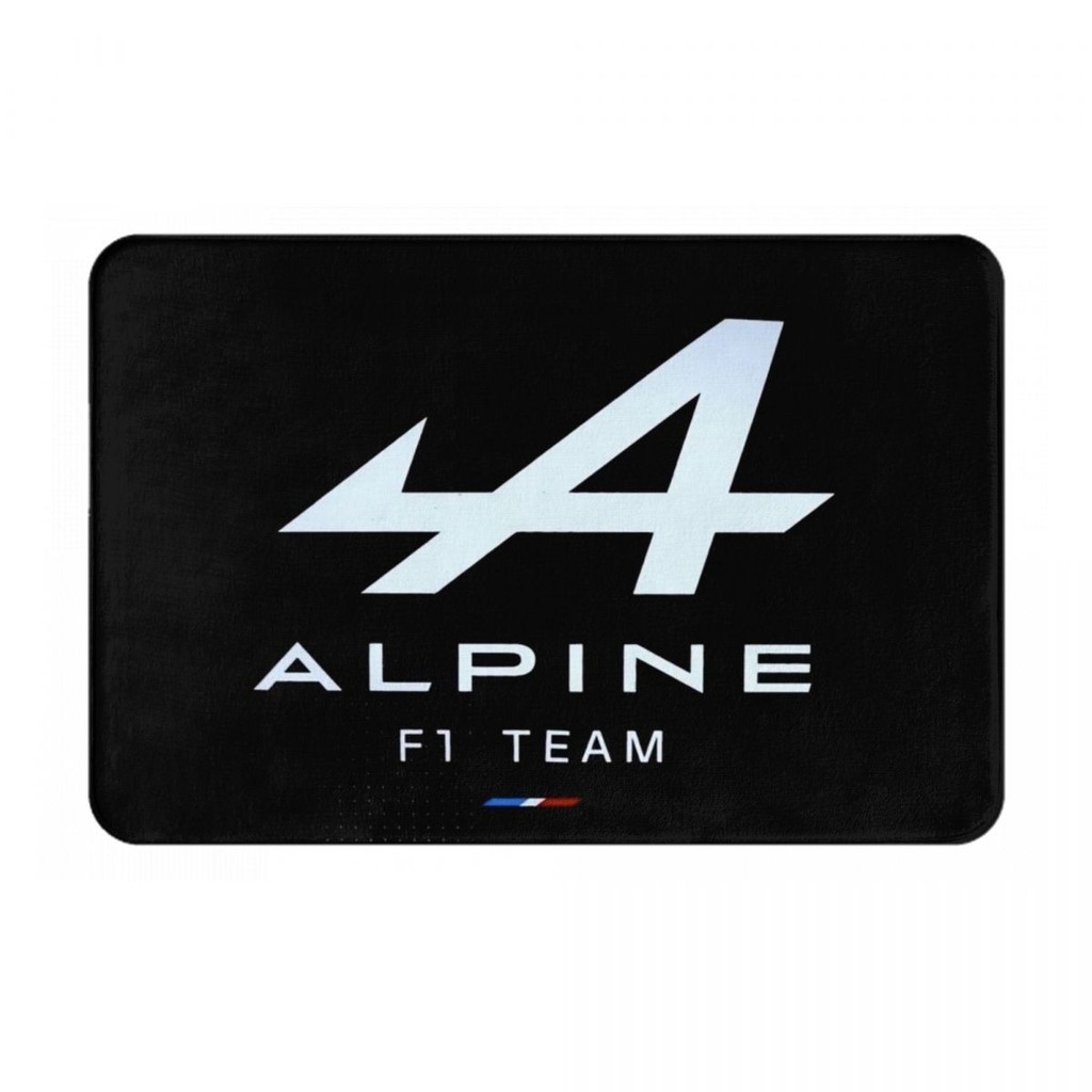 Alpine F1 Team logo (3) 浴室防滑地墊 廁所衛生間腳墊 門口吸水速乾進門地毯 洗手間墊 法蘭絨防滑