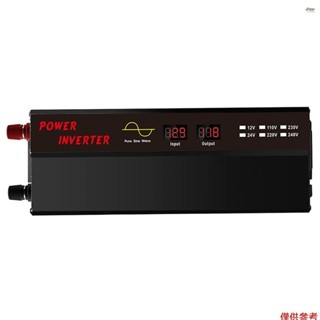 純正弦波逆變器 DC 12V 到 AC 100V-120V 800W 純正弦波逆變器雙 USB 端口冷卻風扇,用於汽車
