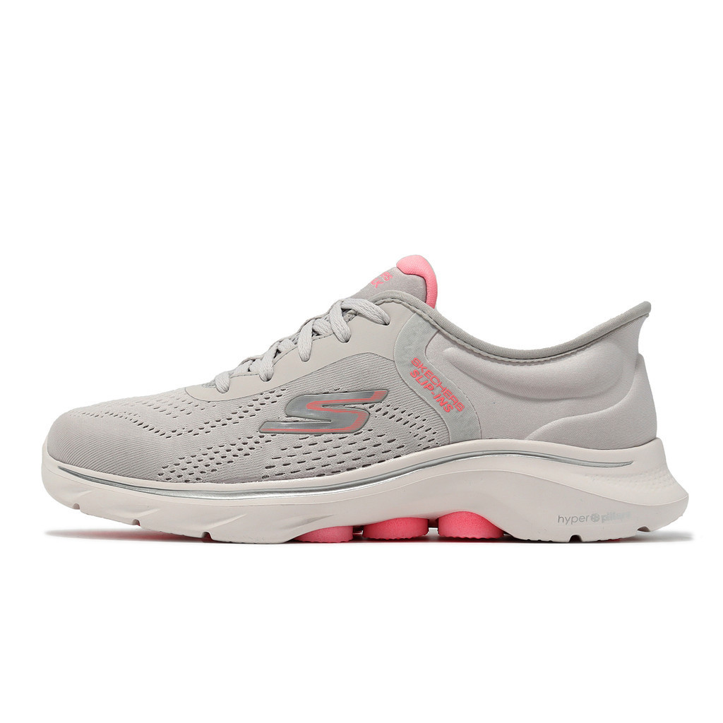 Skechers 休閒鞋 Go Walk 7 Slip-Ins 灰 粉紅 瞬穿科技 女鞋【ACS】 125233GYPK