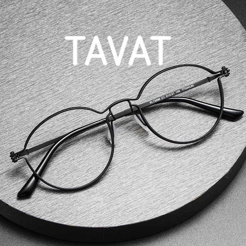 【TOTU眼鏡】Tavat同款 鈦架眼鏡框 極簡風 純鈦眼鏡架 義大利手工眼鏡 RLT5896復古大臉圓框小紅書