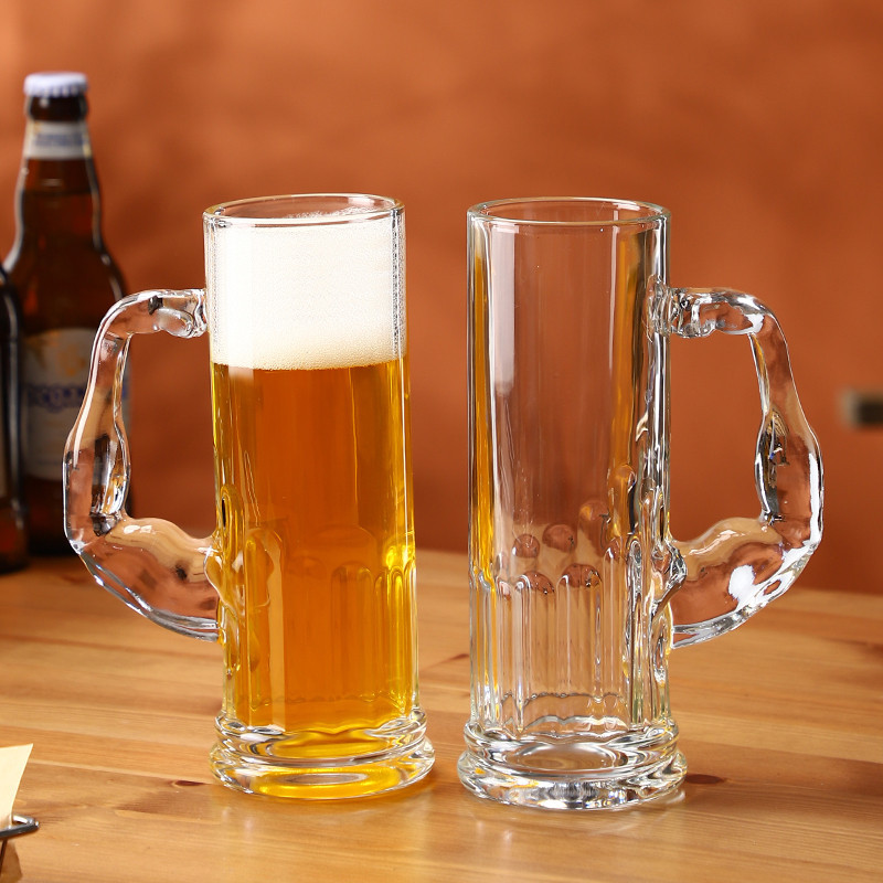創意酒杯啤酒扎啤馬克大力杯肌肉啤酒杯大容量活動餐廳水杯玻璃杯