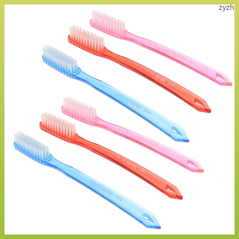 Zhiyuanzh 6 件成人高級牙線牙刷硬散裝刷毛清潔旅行刷毛