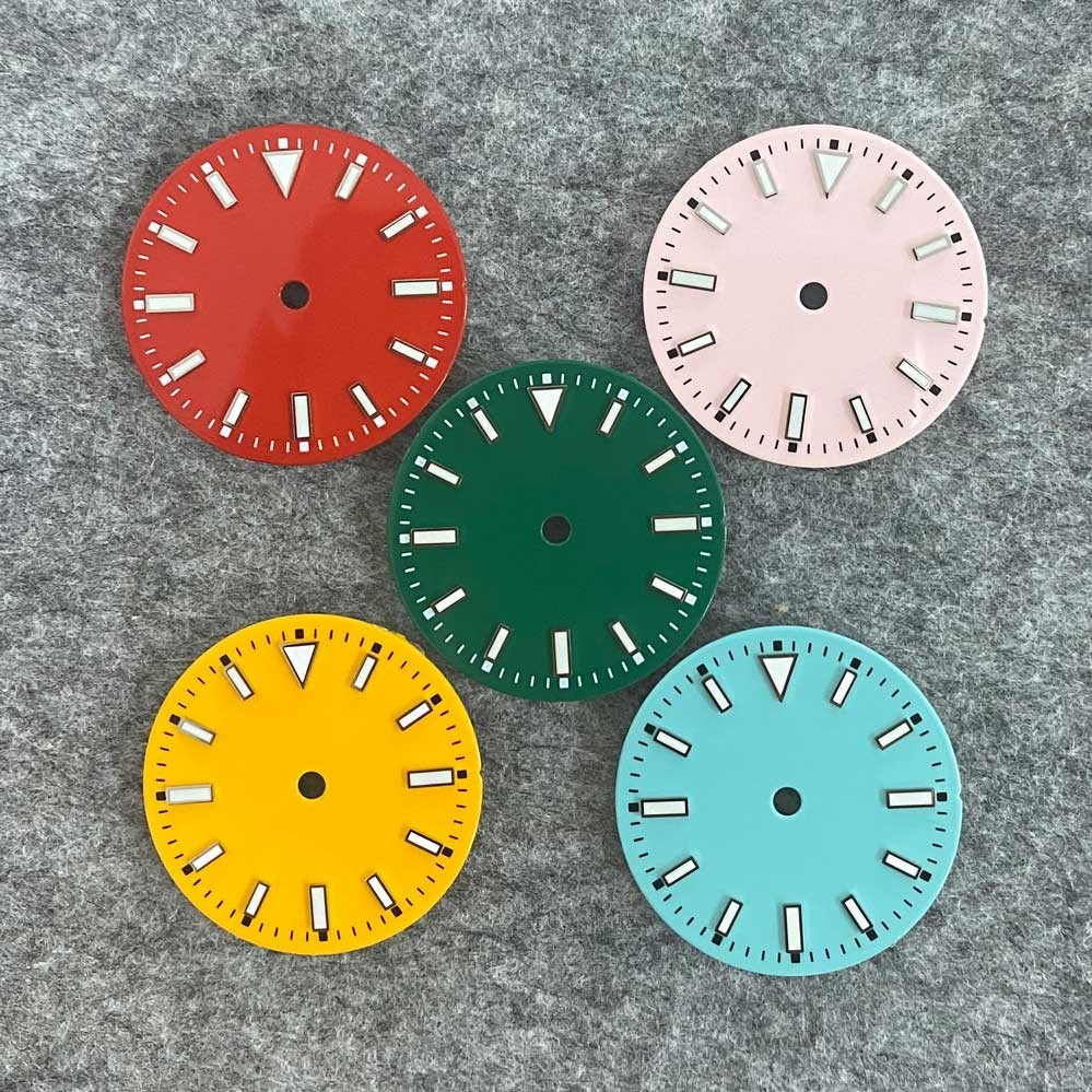Sbpj 29mm 錶盤,綠色夜光彩色錶盤,適用於 NH35/ETA 2836/日本 8215/明珠 2813 機芯