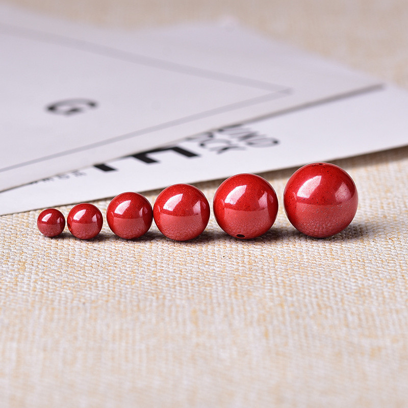 天然硃砂  紫金砂紅色圓珠 原礦高含量  硃砂散珠DIY  珠寶飾品  手鍊  飾品  配珠