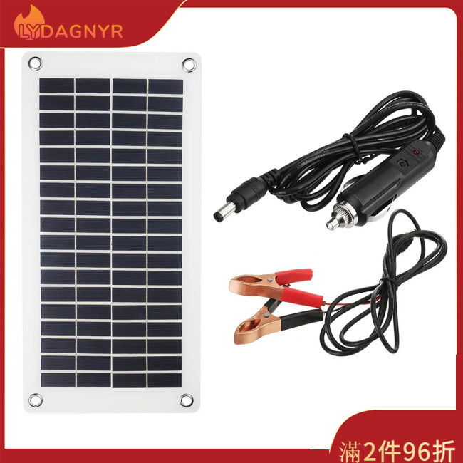 Dagnyr 10w 18v 便攜式太陽能電池板電池充電器太陽能充電裝置適用於 12v 車載 Rv 電池半柔性
