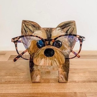 木質創意動物眼鏡支架收納擺件辦公室展示架客廳桌面工藝品✔️