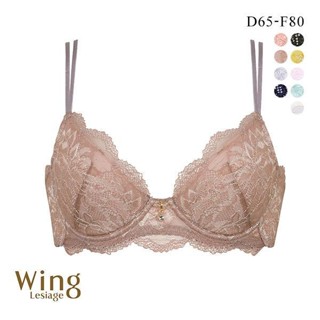 華歌爾Wacoal Wing內衣女自然聚攏無痕簡約蕾絲透氣薄款文胸Chou(40PB1000DF)(日本直郵)3