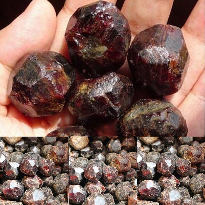 100g 天然紅石榴石石英水晶癒合石靈氣標本