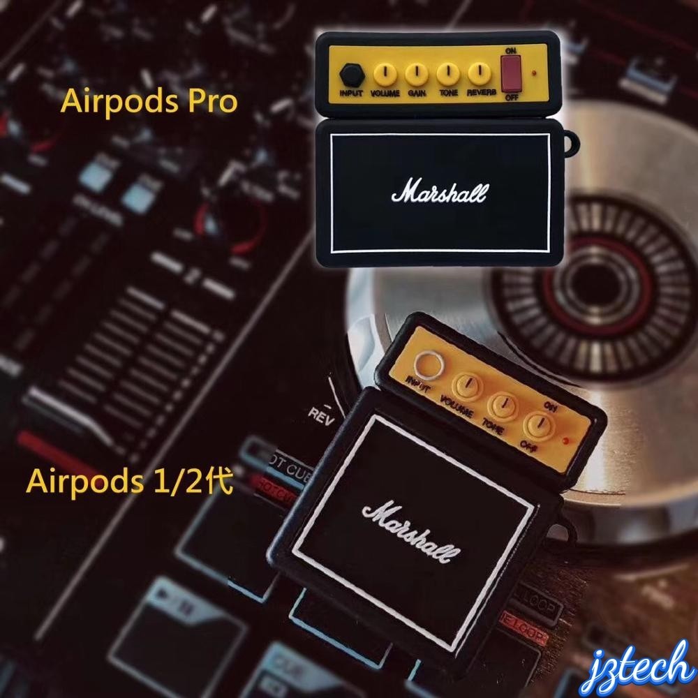 適用於 Apple AirPods 1 2 Pro 充電盒個性音頻矽膠耳機保護套 Keychian 配件的時尚音樂播放器