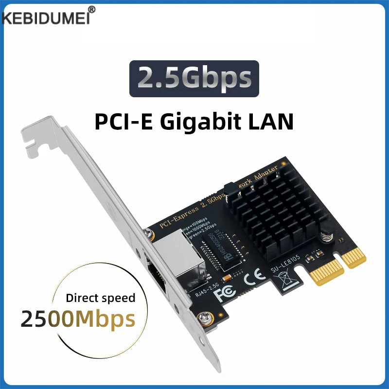 2.5g PCI-E 轉 RJ45 網卡 RTL8125B 芯片千兆以太網 PCI Express 網卡 10/100/