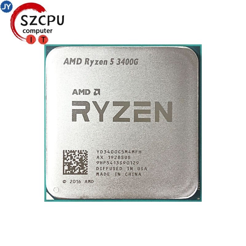 Amd銳龍5 3400g R5 3400g 3.7GHz四核八線程65W CPU處理器yd3400c5m4mfh Soc