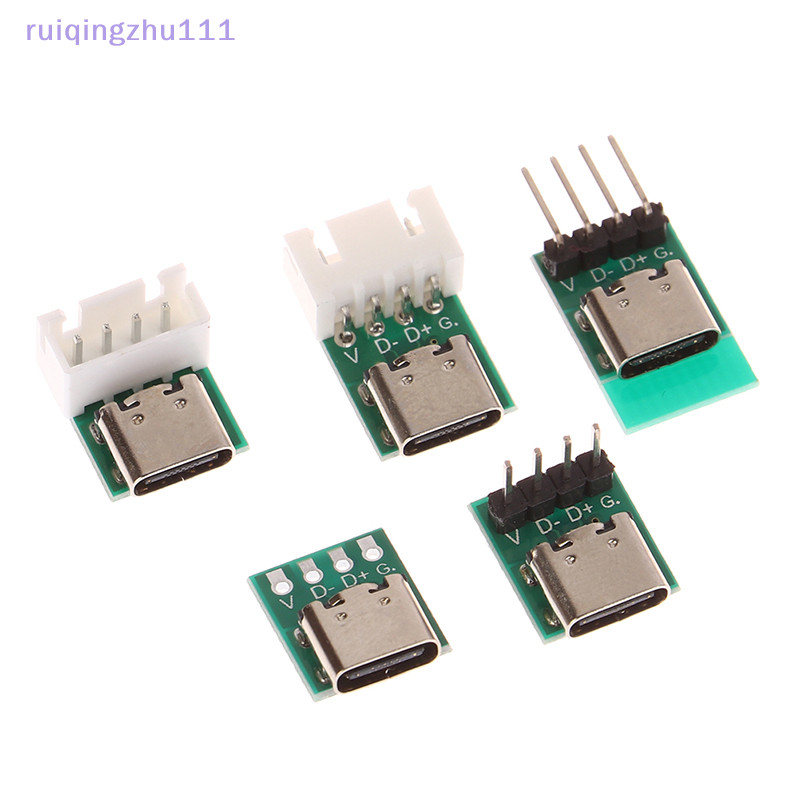 [ruiqingzhu] 1pc USB TYPE-C 轉 Dip PCB 連接器插板測試板焊接母浸排針適配器 [TW]