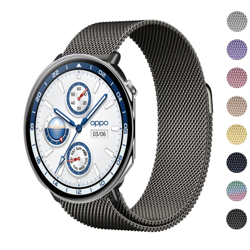 22 毫米環適用於 OPPO Watch X 錶帶磁性不銹鋼金屬腕帶適用於 OPPO Watch X 錶帶配件