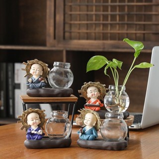 【精選優品】臺灣熱銷 綠蘿水培花盆器皿 花瓶透明玻璃插花 創意水養植物花器 客廳裝飾擺件