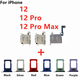 適用於 iPhone 12 Pro Max Sim 卡託盤插槽支架更換部件的雙 Sim 卡讀卡器連接器排線帶