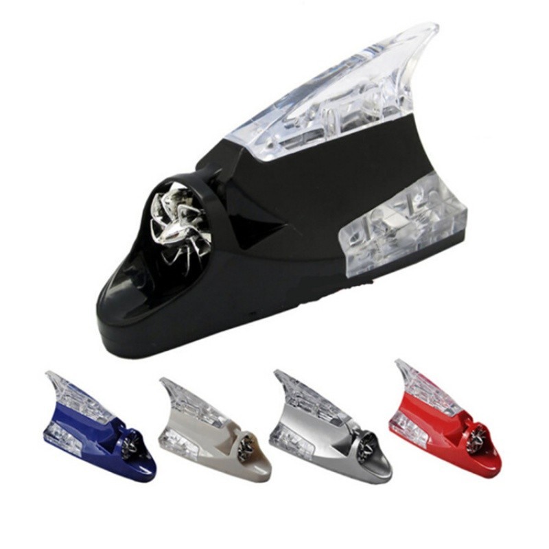 汽車風力燈  鯊魚鰭爆閃燈  裝飾燈 太陽能防追尾天線燈風能裝飾