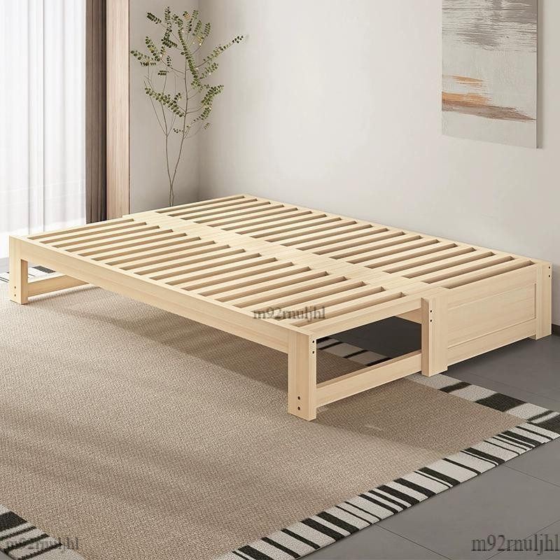 摺疊沙發床兩用實木伸縮床抽拉床推拉床摺疊床小戶型多功能單雙人床 床架 摺疊床 實木床 單人床