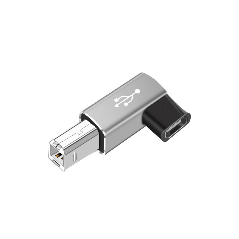 USB Type-C母轉USB-B印表機方口轉接頭 直角彎頭USB-C轉MIDI轉換頭適用於電子鼓鋼琴