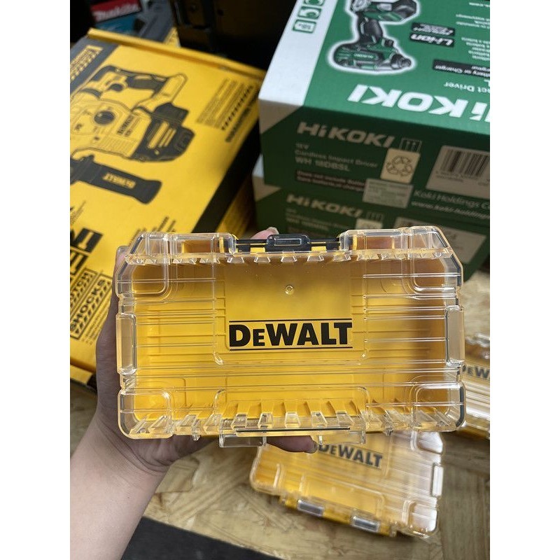 ⋞零件收納盒⋟現貨 正品得偉DEWALT可堆疊組合鑽頭批頭盒 收納盒 可視透明工具箱  零件盒