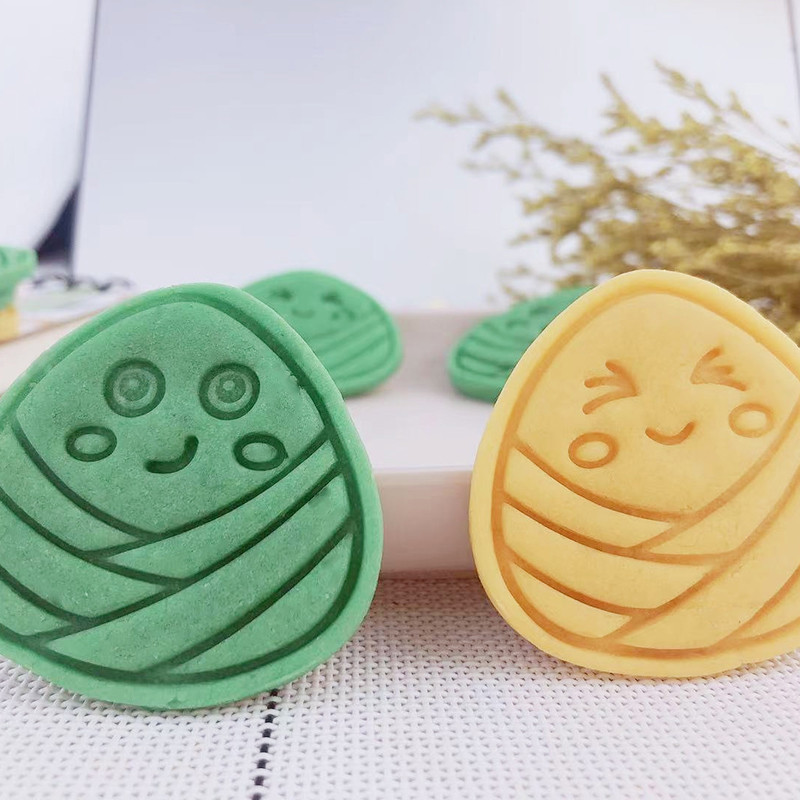 現貨【端午節模具】端午粽子 卡通餅乾模具 黃油曲奇糖霜 餅乾模 3D按壓式 家用餅乾模