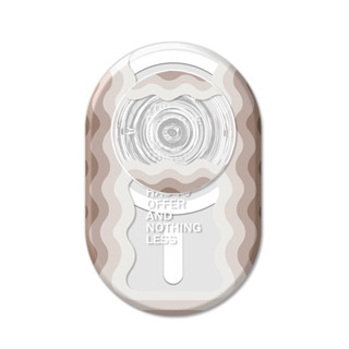 Magsafe強磁啪嗒磁吸手機支架氣囊摺疊伸縮可愛卡通 粉色波浪紋