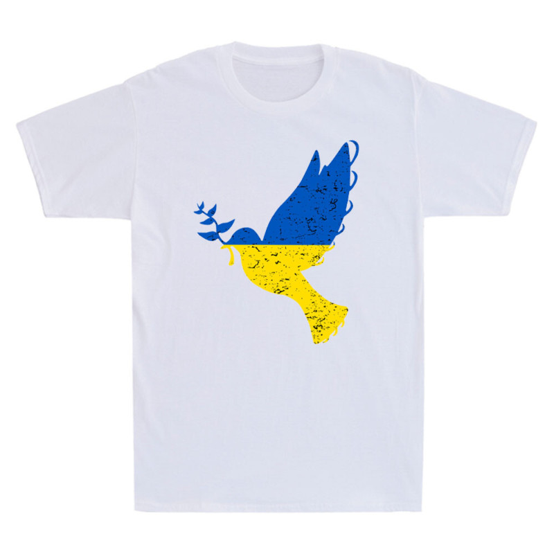 烏克蘭和平鴿，與烏克蘭站在一起烏克蘭復古男士t恤