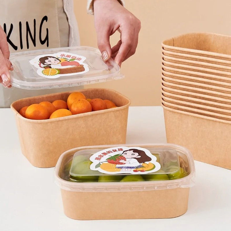 野餐露營一次性飯盒/牛皮紙打包盒/壽司盒輕食沙拉碗水果盒便當盒