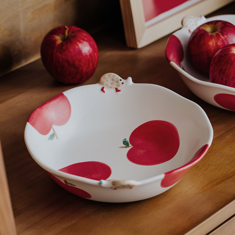 【精美餐具】可愛手繪陶瓷菜盤子釉下彩早餐具水果甜品優格泡麵拌沙拉碗