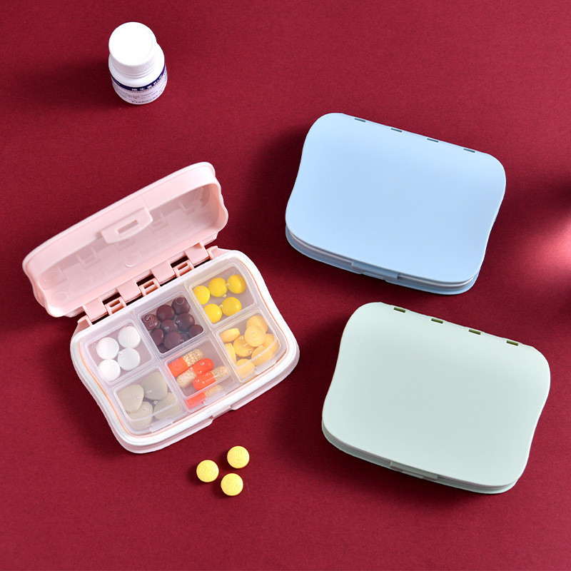 六格創意藥盒 便攜密封隨身藥丸藥品分格收納盒防潮