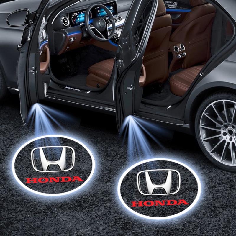 HONDA 2 件裝 Led 車門歡迎標誌投影儀燈激光燈適用於本田爵士城思域 CRV Fit Accord HRV 配件