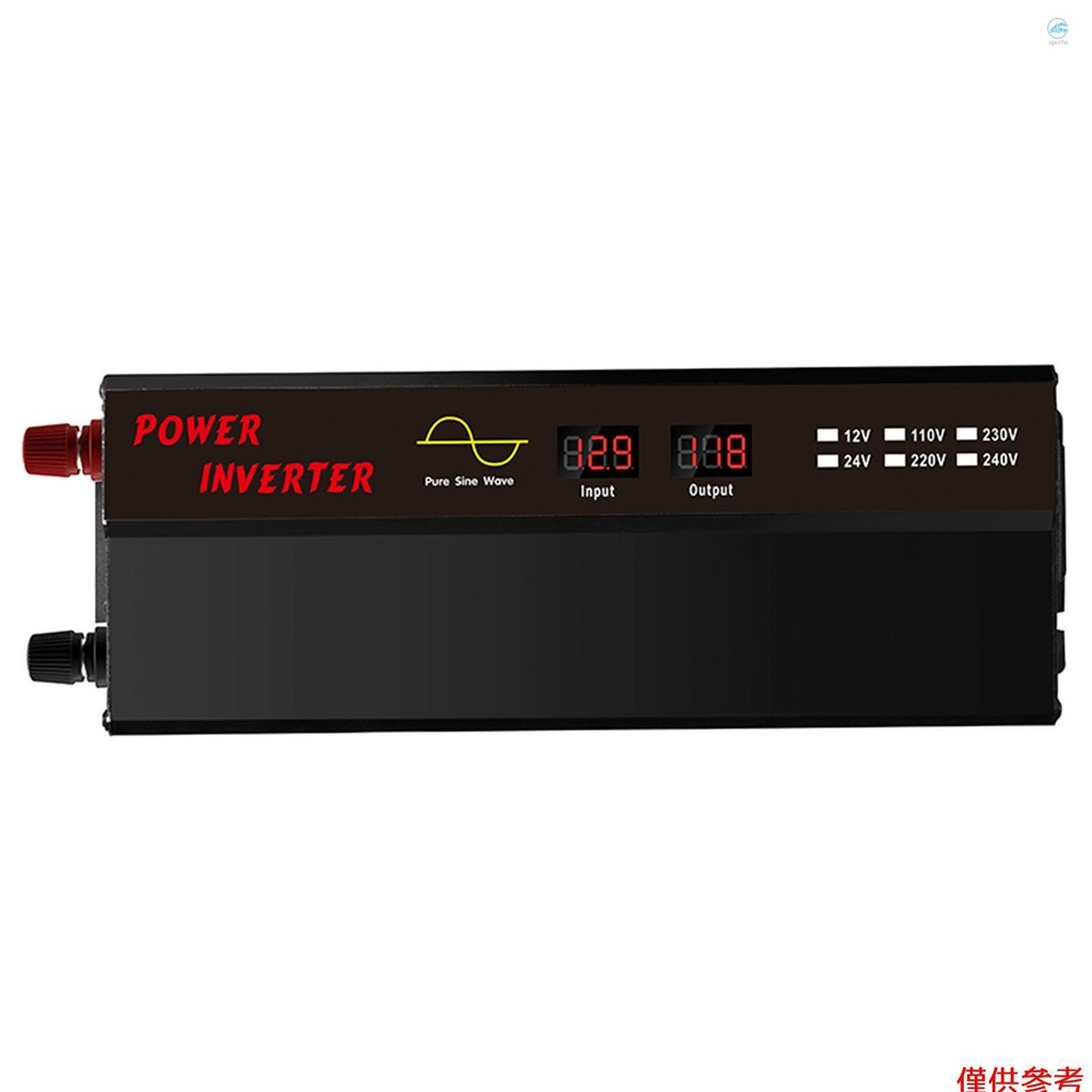 純正弦波逆變器 DC 12V 到 AC 220V-240V 800W 純正弦波逆變器雙 USB 端口冷卻風扇,用於汽車