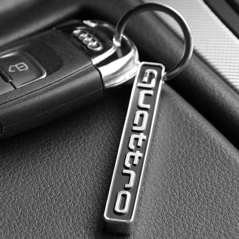 AUDI Quattro金屬字母鑰匙扣A3 A4 A5 A6 A7 Q3 Q5鑰匙鋁合金吊飾