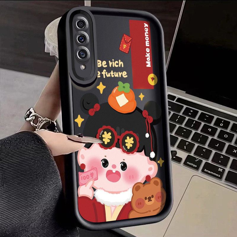 SAMSUNG 適用於三星 Galaxy A50 A50s A30s
 Case Happy Boy 女孩天使眼階梯保護