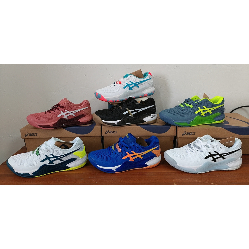 Asics Gel-Resolution 9-7色男女專業網球鞋張帥孟菲爾斯男子R9穩定舒適緩衝網球鞋-EUR39-46