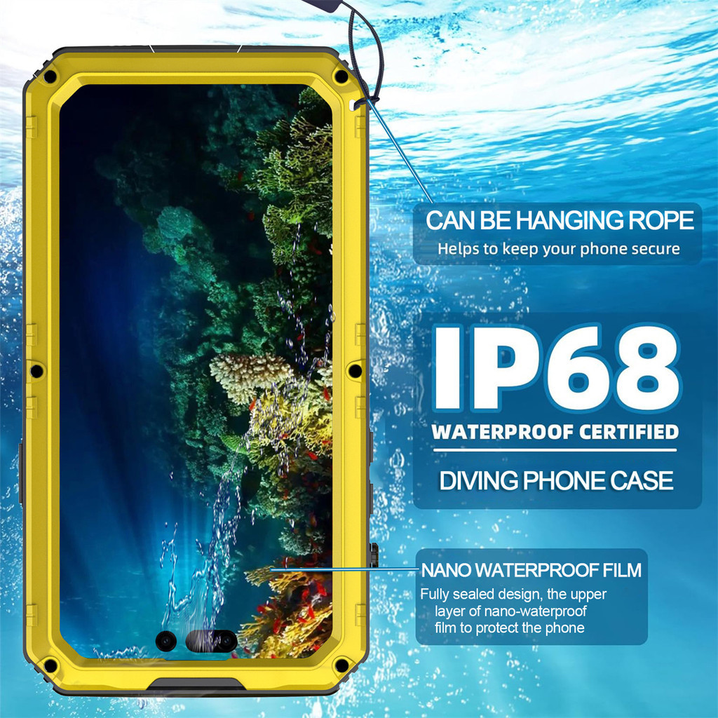金屬防水殼 iphone 15 14 13 12 Pro Max X XS XR 游泳殼 戶外運動防摔手機殼 保護套