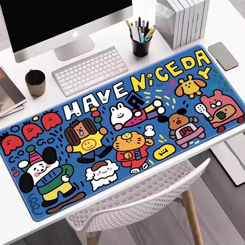 【現貨】創意塗鴉桌墊 可愛卡通滑鼠墊  超大號辦公室桌墊 電腦鍵盤墊 遊戲學習專用桌墊 可訂製