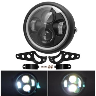 促銷機車改裝LED大燈總成 CG125 GN125 復古大燈金屬殼復古前大燈